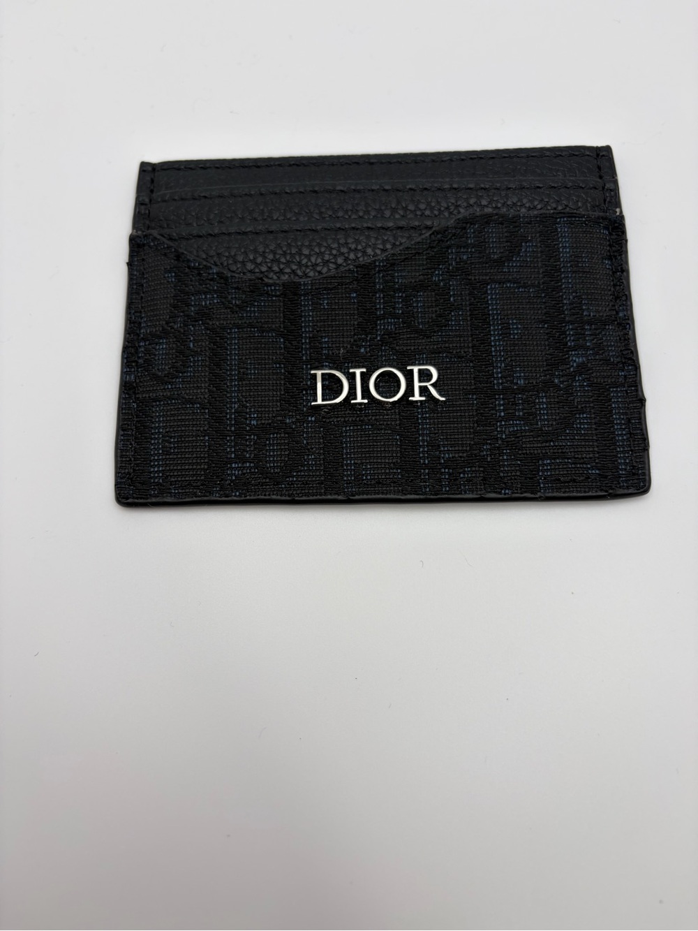 Dior Black Signature Canvas & Leather Card Holder
